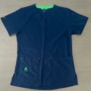 Carhartt Navy Blue Women's Top with Green Accents